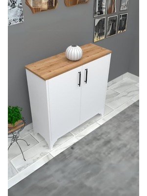 Gy Atelier %100 Mdf 2 Kapaklı Küp Üstü Desenli Ayakkabılık