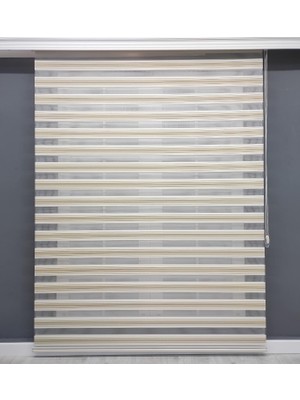 Gy Atelier Krem-Kahve Dar Pliseli Zebra (200X200)