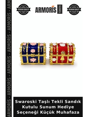 Armoris Swaroski Taşlı Tekli Sandık Kutulu Sunum Hediye Seçeneği Küçük Muhafaza