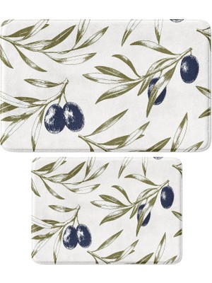 Gy Atelier Banyo Paspası, 2li Set Banyo Halısı Kaymaz Taban, Makinede Yıkanabilir