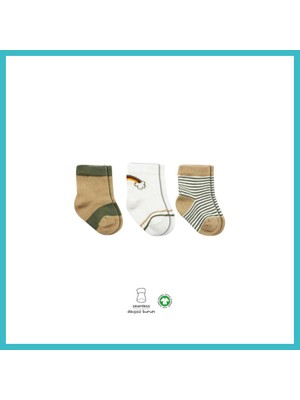 Defne Store 3'lü Penye Rainbow Soket Çorap BS10113 Nil · Beden: 0-3 Ay · Renk: Nil Dfnbez