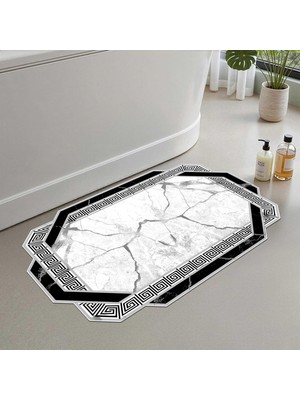 Gy Atelier 2'li Set Banyo Paspası, Yumuşak Banyo Halısı, Kaymaz Dot Tabanlı, Su Emici, Makinede Yıkanabilir - 50X60-60X100 cm