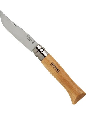 OEM Opinel Inox Kayın Saplı Paslanmaz Çelik Çakı, Unisex, Kahverengi, Nr.8