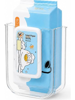 Özkaya Store Orret Home Duvara Yapıştırılabilir Islak Mendil Kutusu, Şeffaf Kırılmaz Plastik Mendillik Peçetelik, Yapışkanlı Duvar Tipi Islak Mendil Tutucu Organizer, Banyo Mutfak, 11,5 x 8,5 x 14 cm