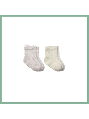 Bşk Virgo Fiyonklu Penye Soket Çorap 2li 10149 Taş · Beden: 24-36 Ay · Renk: Taş BSK2026