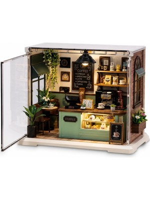 Özkaya Store Vardem Oyuncak Işıklı Kendin Yap Minyatür Kahve Dükkanı Seti 90 Parça, LED Işıklı Dıy Mini Kafe Maketi, El Becerisi ve Yaratıcılık Geliştirici Oyuncak, 8+ Yaş EP604
