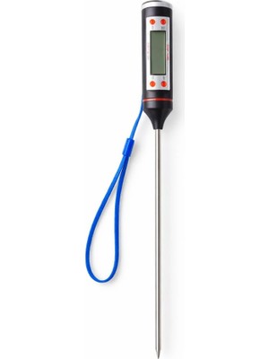 OEM Dijital Mutfak Termometresi Paslanmaz Çelik Prob, Hızlı Ölçüm, LCD Ekranlı Gıda Termometresi, Et Sıvı Hamur Şeker Ölçümü, 24 cm Uzunluk