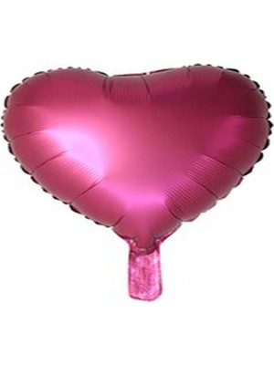 Vuralsin38 18 Inç Kalp Folyo Balon, Mat Fuşya