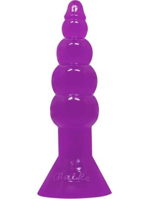 Özkaya Store Butt Plug 17 cm Boğumlu Silikon Anal Plug Vantuzlu Anal Tıkayıcı