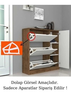 Odea Ayakkabılık Raf Bağlantı Aparatı Açılır Kapanır 2'li (1 Takım-1 Çift) Plastik Beyaz
