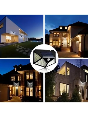 OEM Jouis 100 LED Solar Güneş Enerjili Dış Mekan Duvar Lambası - Hareket Sensörlü Su Geçirmez Bahçe Aydınlatması, 3 Modlu 120 Derece Geniş Açılı Projektör Aplik