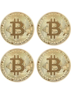 OEM 4 Adet Bitcoin Madeni Hatıra Parası Madeni Bitcoin Hediye Sikke Para