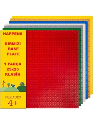 OEM Classic Kırmızı Zemin Plaka, +4 Yaratıcı Oyuncak Yapım Seti (1 Parça) 25CMX25CM, Baseplate