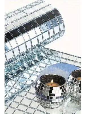 Hype Store Kare Silver Cam Mozaik Fayans Çıkartmaları Kendinden Yapışkanlı Aynalı, PRA-13113458-7030