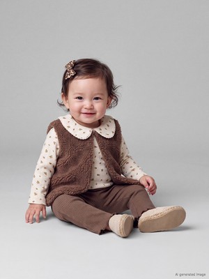 LC Waikiki Lcw Baby Kahverengi Çiçekli Kız Bebek Takım