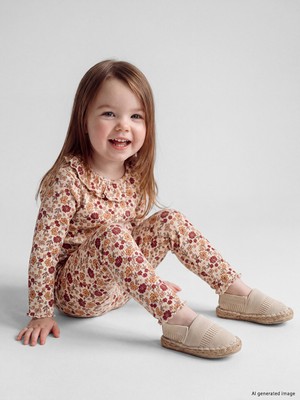 LC Waikiki Lcw Baby Bej Çiçekli Kız Bebek Takım