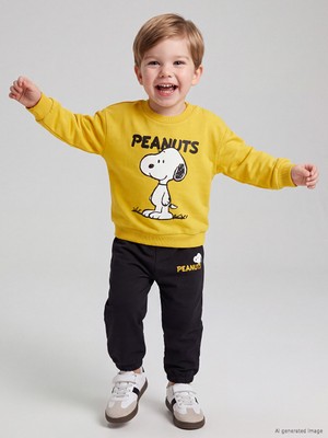 LC Waikiki Lcw Baby Sarı Snoopy Baskılı Erkek Bebek Takım