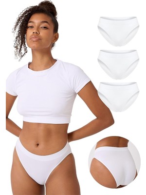 Özkaya Store Forever More 3'lü Lazer Kesim Slip Külot Hayalet Külot-1 -