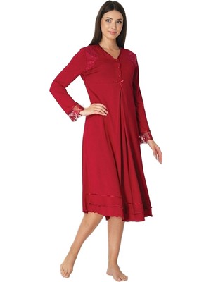 OEM Kadın Bordo Dantelli Hamile Lohusa Gecelik, M, EFW2423EF-869BST0016918