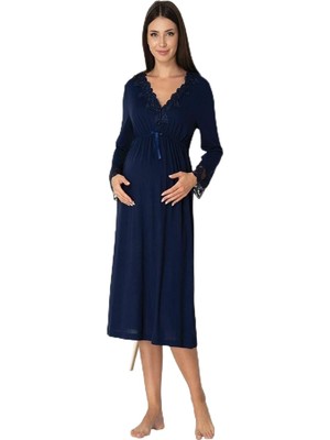 OEM Effort Kadın Lacivert Lohusa Hamile Gecelik, 2xl, EFFORTT8093-19804IGP270664