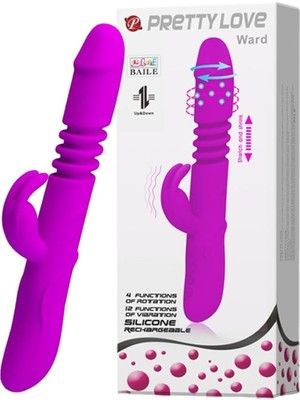 Üstüner Ileri-Geri Hareketli USB Şarjlı 12 Titreşimli Otomatik Vibratör