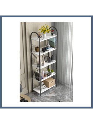 Bezos Metal Kitaplık Beyaz 180 cm BZS10
