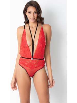 OEM Phevos Dantelli Babydoll Kırmızı L