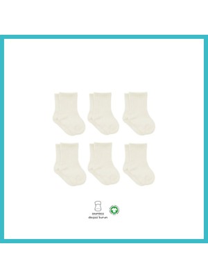 Defne Store 6'lı Basic Penye Soket Çorap 10101 Ekru · Renk: Ekru · Beden: 12-24 Ay Dfnbez