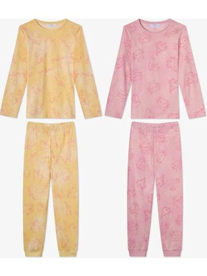 Penti Girls' Pink Flying Long Sleeve 2-Pack Pajama Set