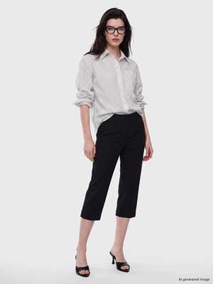 LC Waikiki Lcw Comfort Siyah Beli Lastikli Kadın Kapri