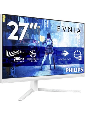 Tr Evnia 27M2N5201P 27 260Hz 0,3ms HDR10 Amb Yükseklik Ayarlı Fast IPS Beyaz Pivot Gaming Monitör
