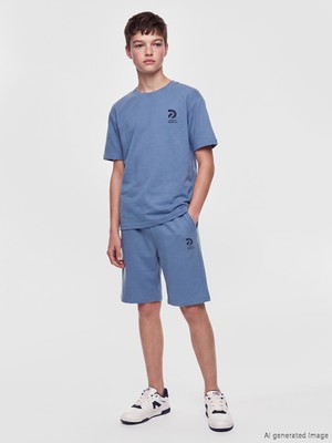 LC Waikiki Lcw Kids Mavi Erkek Çocuk Baskılı Şort