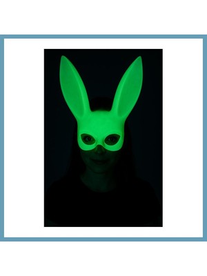 Bezos Karanlıkta Parlayan Fosforlu Tavşan Maskesi ? Glow Bunny Masquerade Maske (32X22 Cm) MBT06