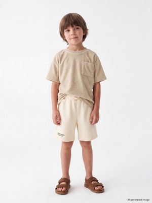 LC Waikiki Lcw Kids Sarı Erkek Çocuk Yazı Baskılı Şort
