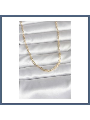 Bezos cm 14K Gold Renk Ataç Zincir Model 50 cm Kadın Kolye BZS10
