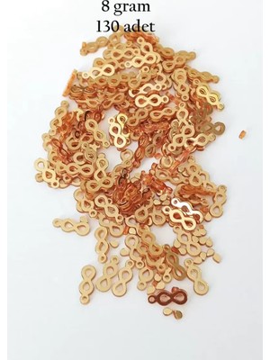 Royaleks Group Oya Abiye Bileklik Kolye Pleksi Metalik Plastik Pul Altın Renk 8 Gram 130 Adet - BNC487