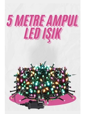 Royaleks 5 Metre Ampul LED Işık Renkli Rgb Çok Renkli LED Aydınlatma