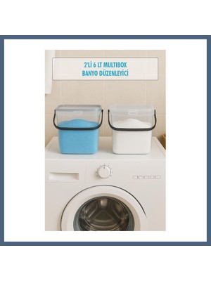 Bezos 2?li Multibox Deterjanlık Kutusu & Banyo Düzenleyici & Saklama Kutusu 6 Lt Şeffaf BZS10