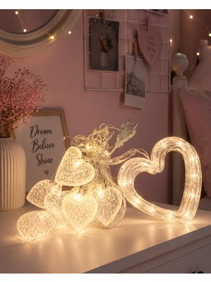 Royaleks Kalp Figürlü LED Neon Dekor Işığı Romantik Ortam Aydınlatması