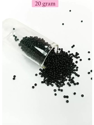 Royaleks Group Dökme Cam Kum Boncuk (11/0) 2 mm - 20 Gram -  Siyah - BNC010