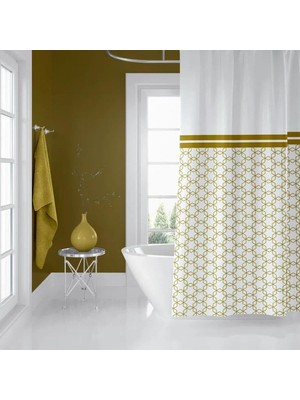 Banyo Perdesi 2X120X200 Çift Kanat Duş Perdesi Halka Hediyeli 1869