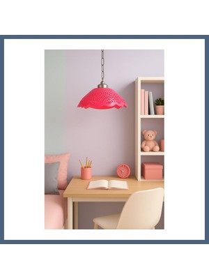Bezos Fuşya Akrilik Avize Soft Pembe Modern Aydınlatma 35X35X12 cm BZS10