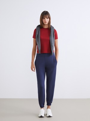 LC Waikiki Lcw Vision Lacivert Beli Lastikli Kadın Jogger Eşofman Altı