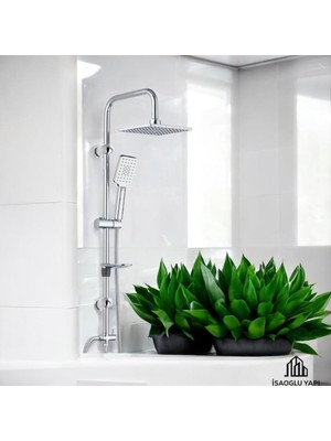 Tr Duş Başlığı Nero Kare Tepe Yağmurlama Banyo Duş Seti Pirinç Materyal Paslanmaz