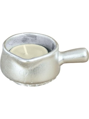 Tr Gümüş Mumluk Şamdan Tealight Mum Uyumlu Mini Tava Model 8682874832530