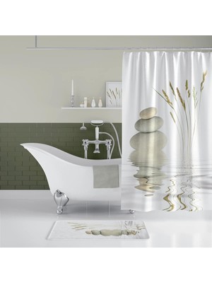 Zethome Stone And Reed Banyo Duş Perdesi Tek Kanat 240X200