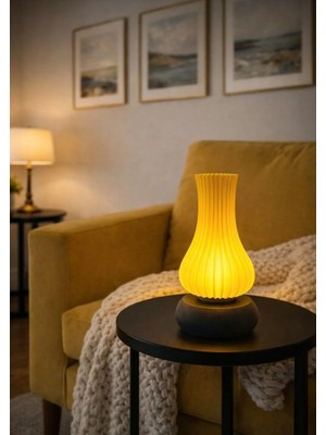 Gy Atelier Gaz Lambası Formunda Dekoratif Masa Lambası (Led Mum Ile)