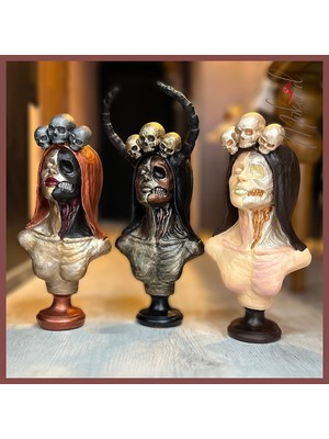 Gy Atelier Şeker Kafatası Catrina Büstü –güçlü Kadın Figürü, Dekoratif Sanatı, Heykel–mükemel Orijinal Tasarım
