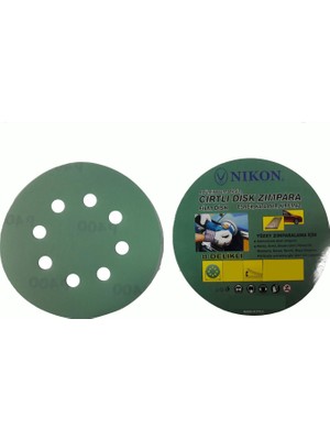 Nikon 52041 Kırılmaz Yeşil Cırt Zımpara 125X240 Kum 8 Delikli