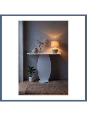 Bezos Dresuar Modern Dekoratif Antre Konsolu Giriş Hol Koridor Salon Konsol Masası 7033 Beyaz BZS10